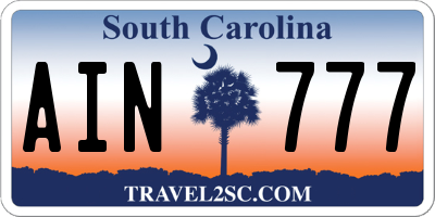SC license plate AIN777