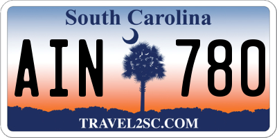 SC license plate AIN780