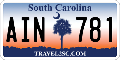 SC license plate AIN781