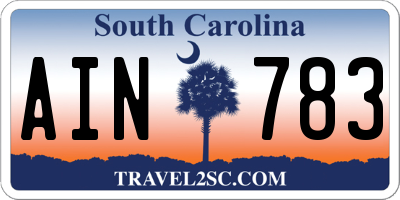 SC license plate AIN783