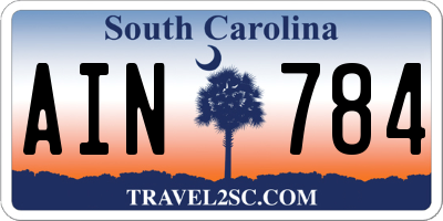 SC license plate AIN784