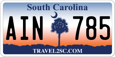 SC license plate AIN785
