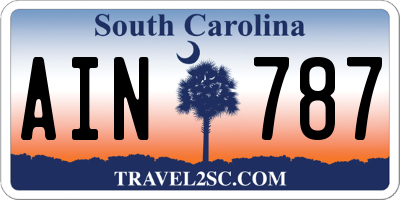 SC license plate AIN787