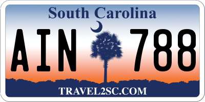 SC license plate AIN788