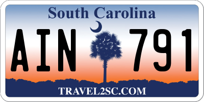 SC license plate AIN791