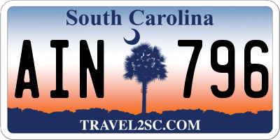 SC license plate AIN796