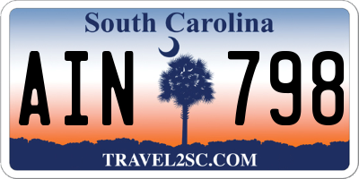 SC license plate AIN798