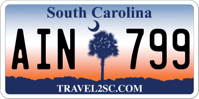 SC license plate AIN799