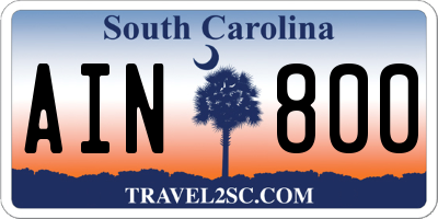 SC license plate AIN800
