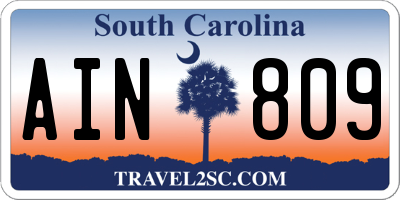 SC license plate AIN809