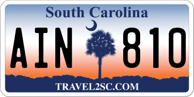 SC license plate AIN810