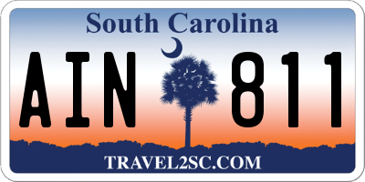 SC license plate AIN811