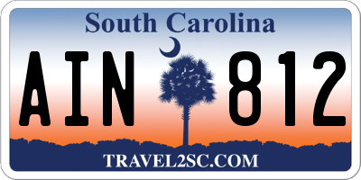 SC license plate AIN812