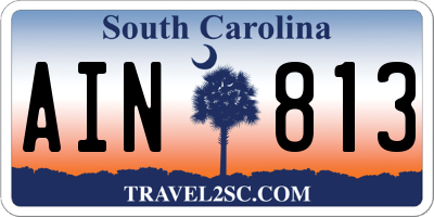 SC license plate AIN813