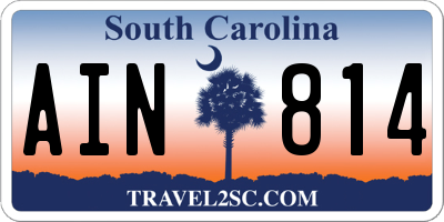 SC license plate AIN814