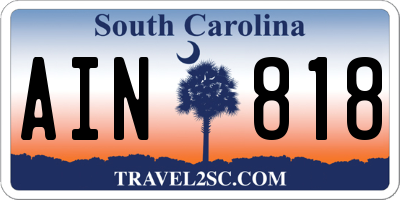 SC license plate AIN818