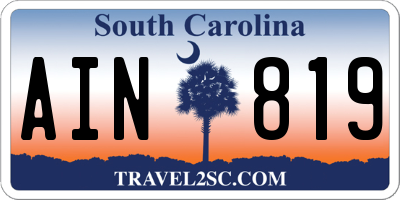 SC license plate AIN819