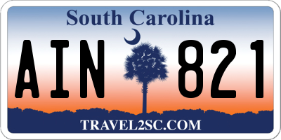 SC license plate AIN821