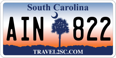 SC license plate AIN822