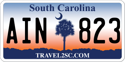 SC license plate AIN823