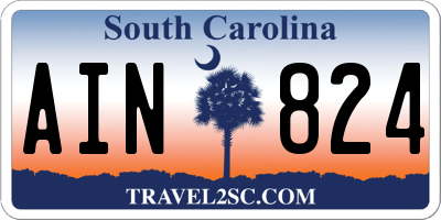 SC license plate AIN824