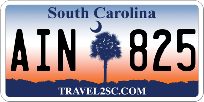 SC license plate AIN825