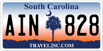 SC license plate AIN828