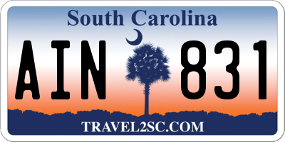 SC license plate AIN831