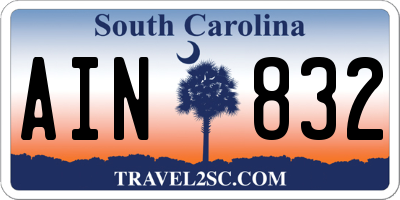 SC license plate AIN832