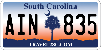 SC license plate AIN835