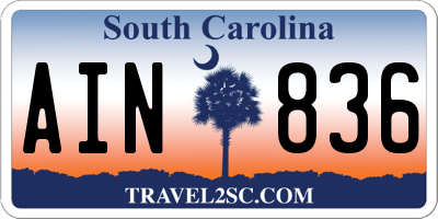 SC license plate AIN836