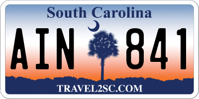 SC license plate AIN841