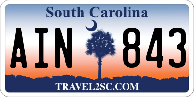 SC license plate AIN843