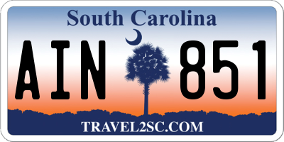 SC license plate AIN851
