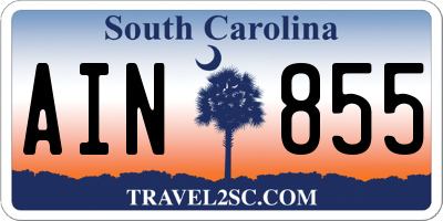 SC license plate AIN855