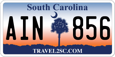 SC license plate AIN856