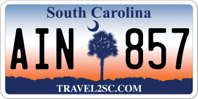 SC license plate AIN857