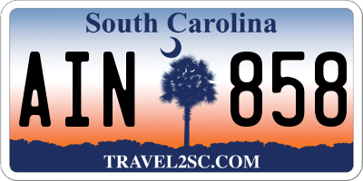 SC license plate AIN858