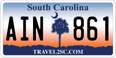SC license plate AIN861