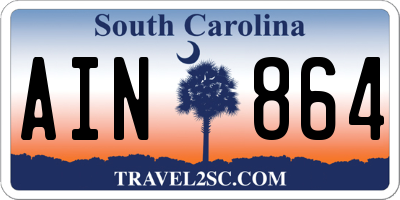 SC license plate AIN864
