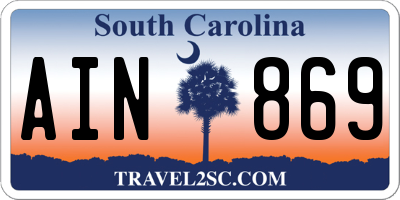 SC license plate AIN869