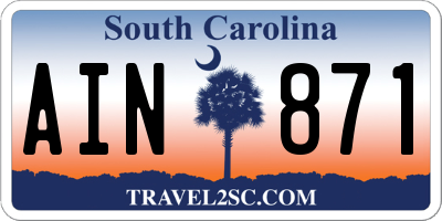 SC license plate AIN871