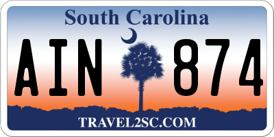 SC license plate AIN874