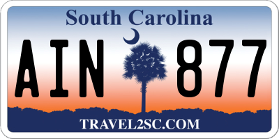 SC license plate AIN877