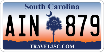 SC license plate AIN879