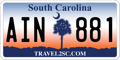 SC license plate AIN881