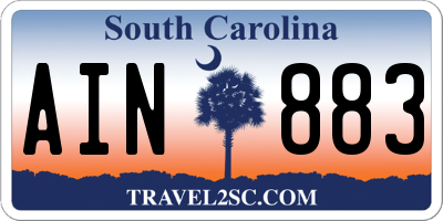 SC license plate AIN883