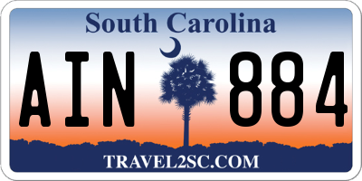 SC license plate AIN884
