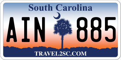 SC license plate AIN885