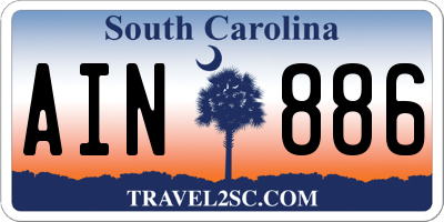 SC license plate AIN886